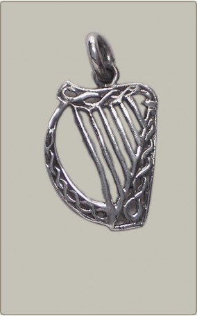 Keltische Harfe aus Silber, groß