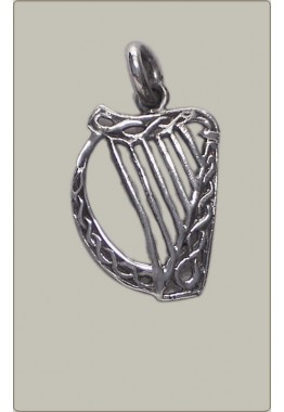Keltische Harfe aus Silber, groß
