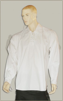 Schnürhemd mit Halbärmelschnürung in schwarz oder weiß