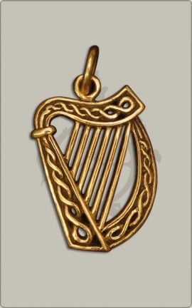 Keltische Harfe aus Bronze - groß