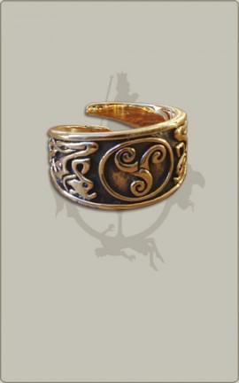 Verstellbarer Triskele-Ring aus Bronze - schmal
